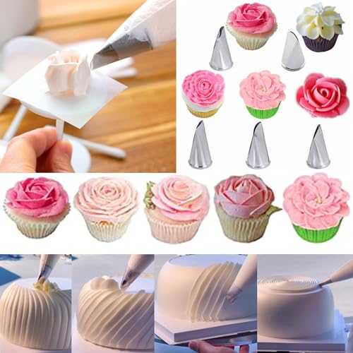 8 Pcs Rose Flower Piping Tips Set