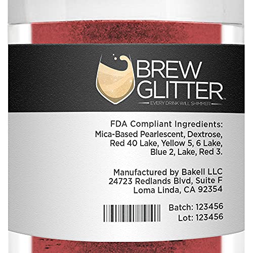 Maroon Red BREW GLITTER Edible Glitter For Drinks