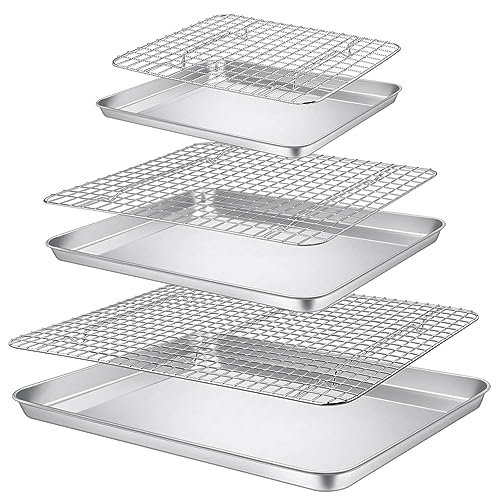 16 + 12.5 + 9 Inch Cookie Baking Sheet Pan with Wire Rack