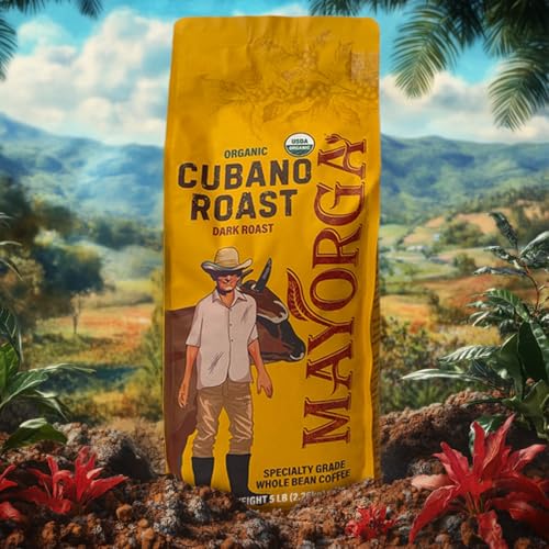 Dark Roast Coffee 5lb bag Cubano Roast 100% Arabica Café Whole Coffee Beans (80 Ounce)