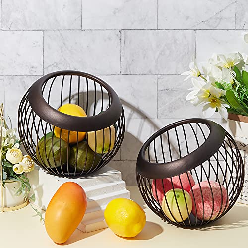 2 Pieces Coffee Pods Holder K Pods Holder Large Capacity Coffee Pod Baskets Stainless Steel Cup Organizer Sturdy for Espresso Capsule Pot Storage Metal Wire Fruit Bowl Snack Storage (2 Count)