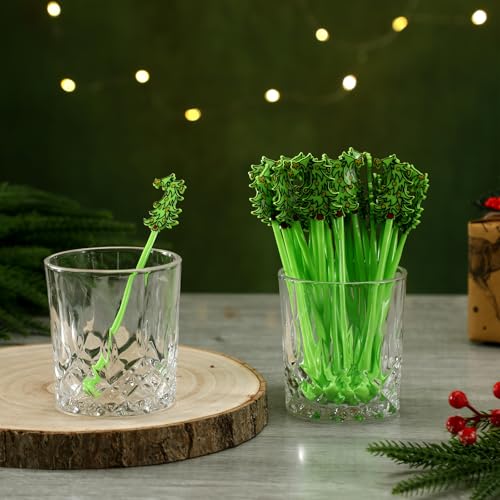 30 Pcs Christmas Drink Stirrers whimsical tree Stir Sticks (30 Count)