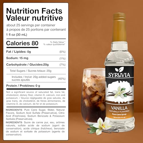 Coffee Syrup Vanilla Flavored Syrup for Drinks (25.4 Fl Oz)
