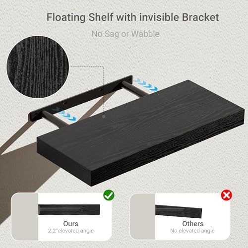 Black Bathroom Shelves Over Toilet (2 Count)