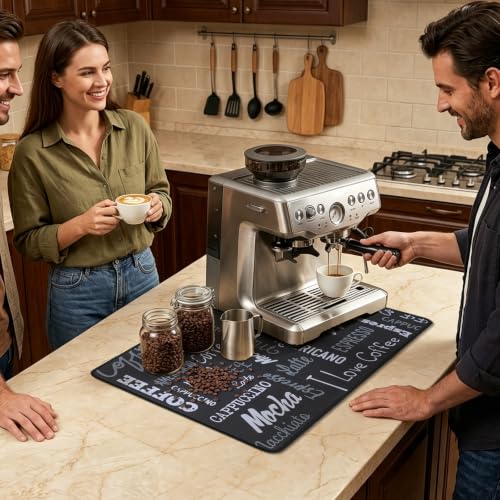 Coffee Mat 2 Pack 12x19 Inch Absorbent Non (2 Count)