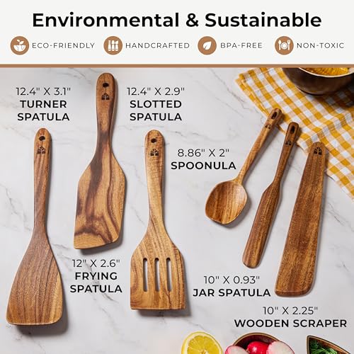 Wooden Spatula for Cooking (6 Count)