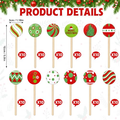 120 Pcs Christmas Coffee Stirrers Wooden Stir Sticks