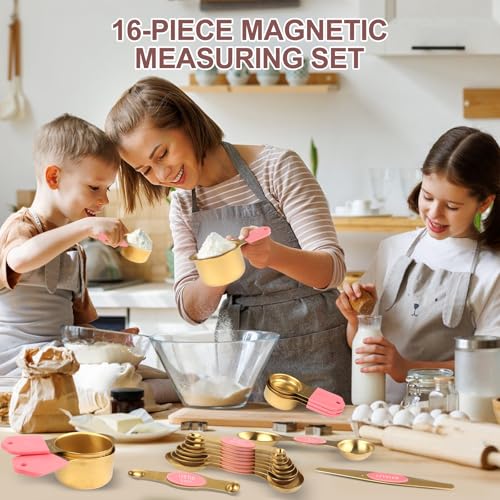 16 Piece Magnetic Measuring Cups & Spoons Set (15 Count)