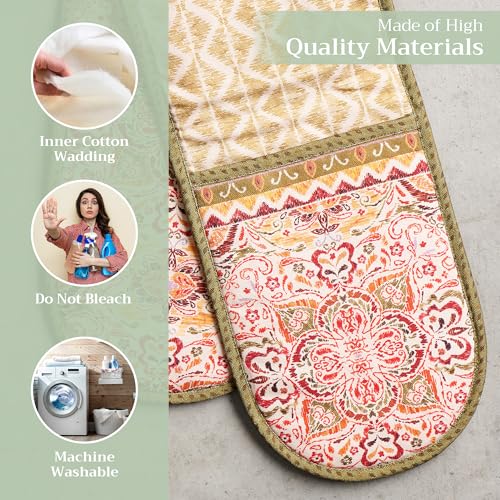 Double Oven Mitts 100% Cotton Double Oven Glove