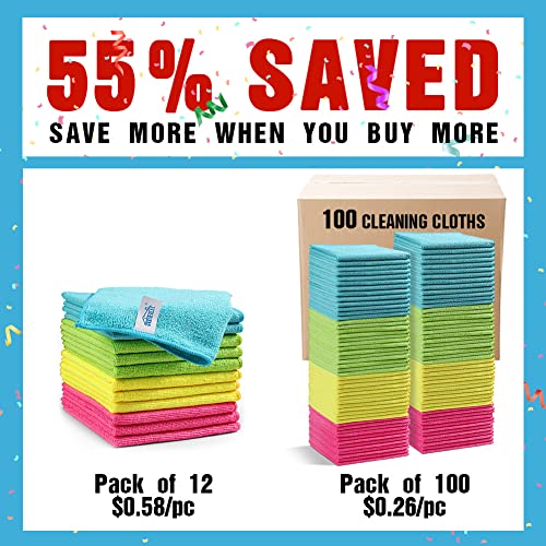 100PK Microfiber Cleaning Cloth (100 Count)