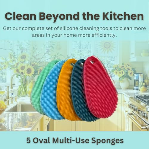 Silicone Sponge Dish Scrubber (5 Count)