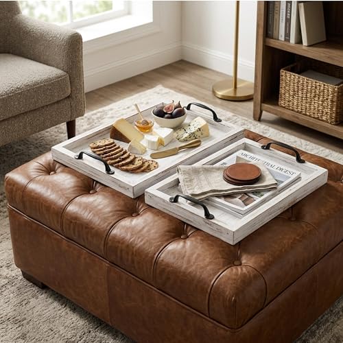 Rustic Serving Tray Set with Handles