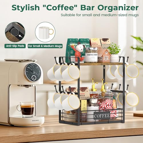 Coffee Mug Cup Holder Tree Bar Station Organizer