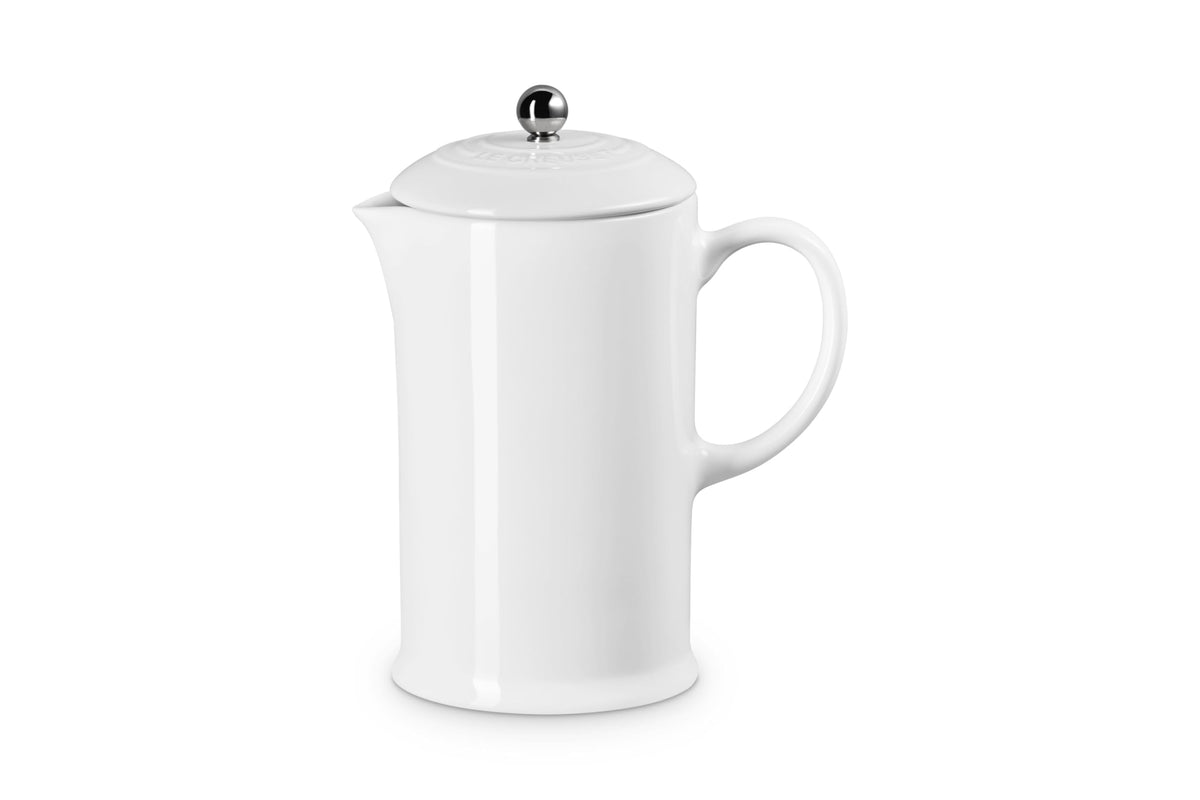 White French press showing size and shape