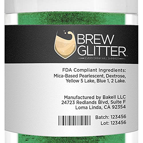 Green BREW GLITTER Edible Glitter For Drinks