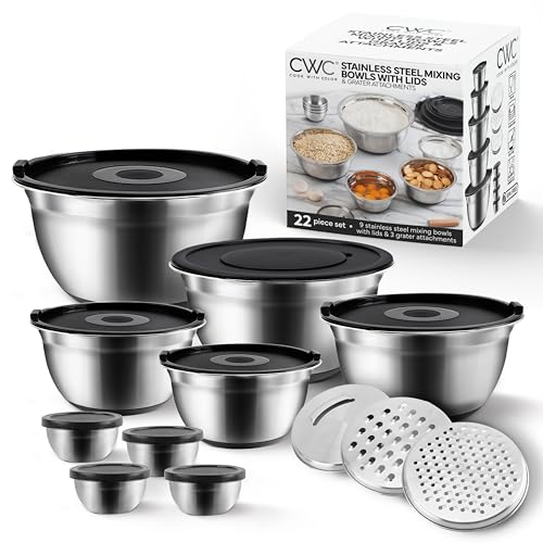 Stainless Steel Mixing Bowls Set with Lids