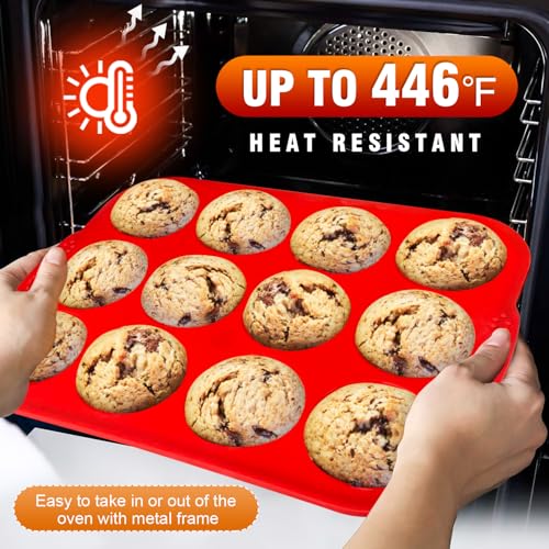 Silicone Muffin Pan with Metal Frame (24 Count)