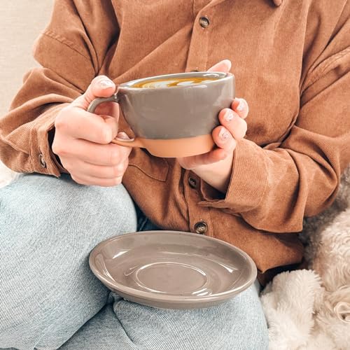 Ceramic Latte Art Mug With Saucer