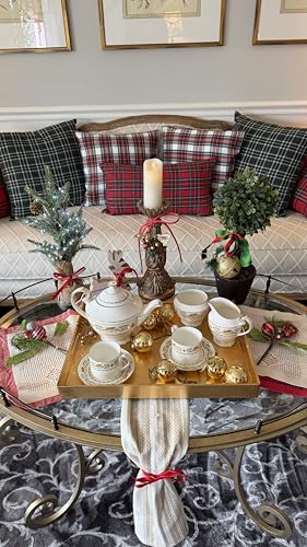 7 Pieces Porcelain Bone China Tea Sets Gold Rim Coffee Set British Tea Cups and Saucers