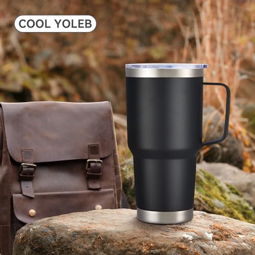 30 oz Stainless Steel Tumblers Bulk with Handle and Lid (4 Count)