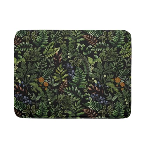 Black Sage Green Plant Dish Drying Mat for Kitchen Counter