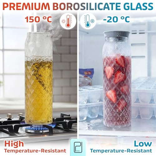 PJC Kitchen Borosilicate Glass Pitcher with Lid