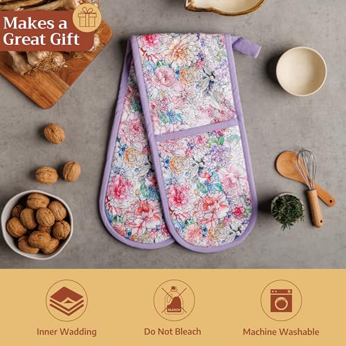 Double Oven Mitts 100% Cotton Double Oven Glove