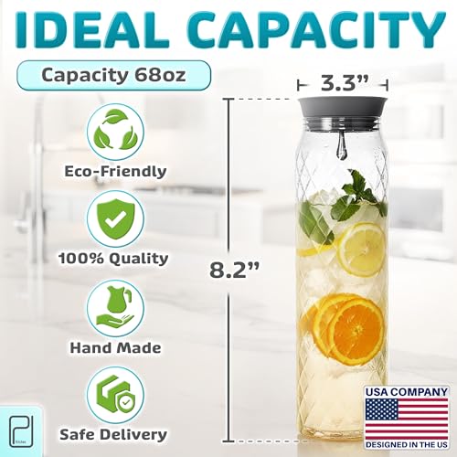 PJC Kitchen Borosilicate Glass Pitcher with Lid