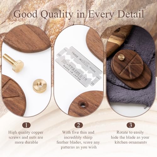 Bread Lame Dough Scoring Tool with 5 Feather Blades