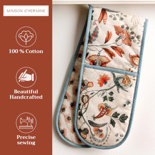 Double Oven Mitts 100% Cotton Double Oven Glove