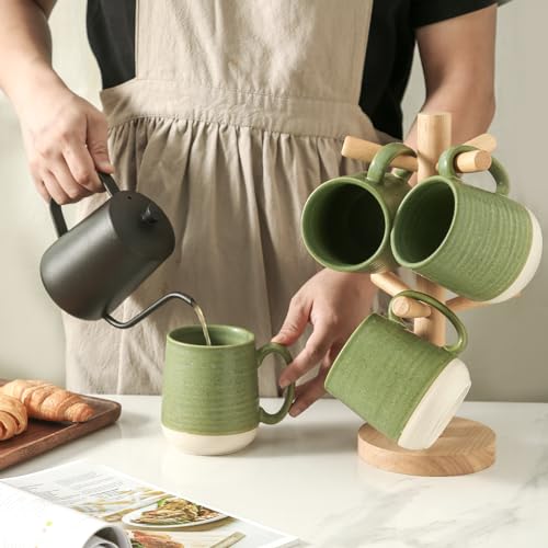 Large Ceramic Coffee Mugs Set (4 Count)