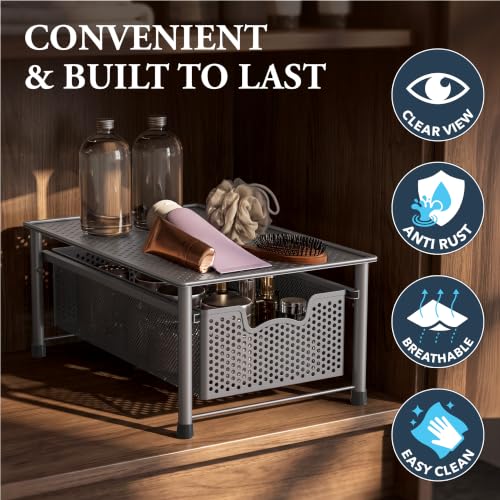 Stackable Cabinet Basket Drawer Organizer