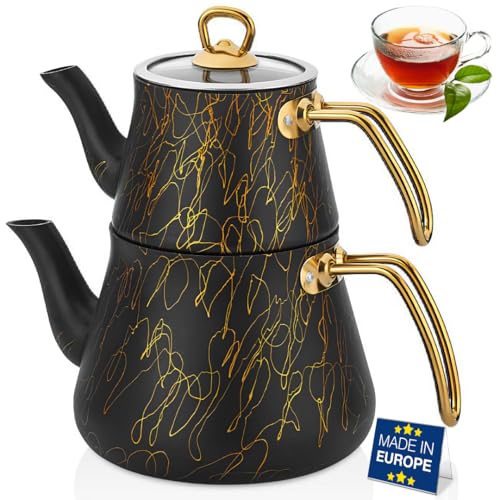 Black & Gold Avangarde Granite Teapot Set (2 Count)