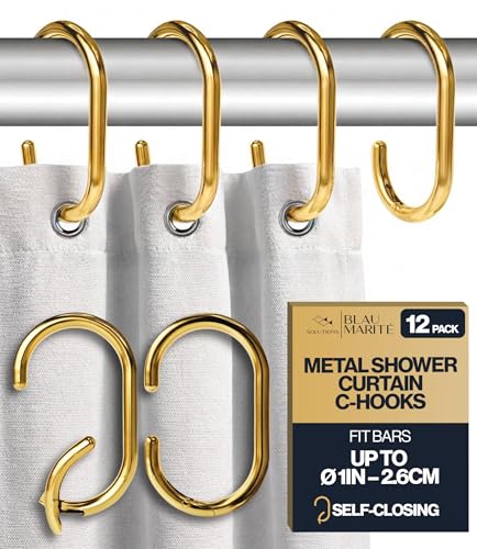 12 Metal Shower Curtain Hooks (12 Count)