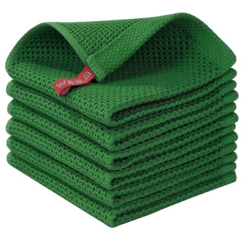 100% Cotton Waffle Weave Kitchen Dish Cloths 6 (6 Count)