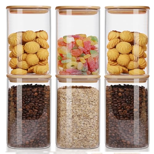 50oz Glass Food Storage Jars Set of 6 (6 Count)