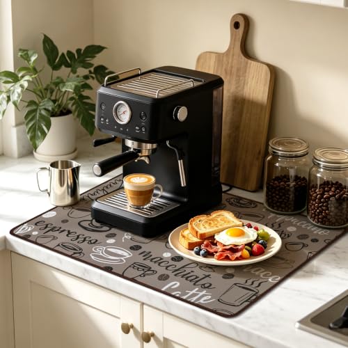 Coffee Mat 2 Pack 12x19 Inch Absorbent Non