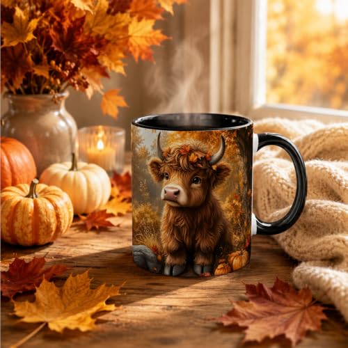 Fall Highland Cow Pumpkin Coffee Mug