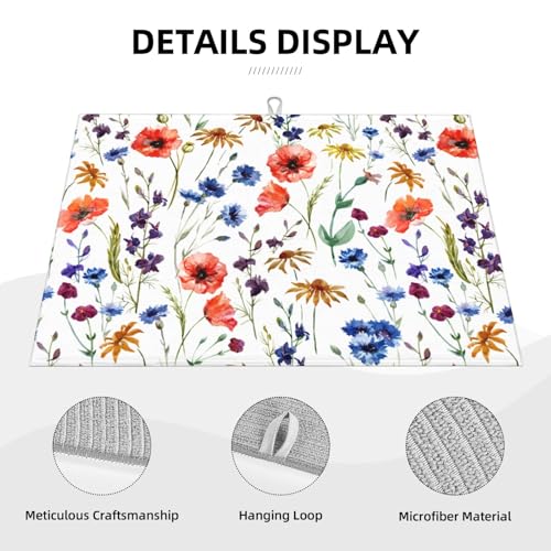 Spring Wildflowers Dish Drying Mats for Kitchen Counter
