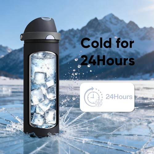 Insulated Water Bottle with Straw