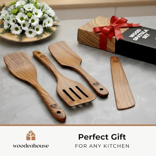 Wooden Spatula for Cooking (4 Count)