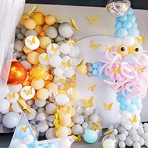 3D Butterfly Wall Decor 48 Pcs Gold Butterfly Birthday Decorations (48 Count)
