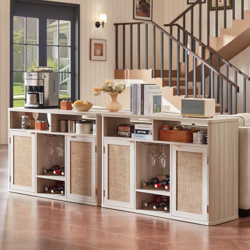 Rattan Wine Bar Cabinet with 2 Doors