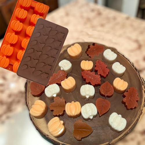 4PCS Mini Fall Molds Chocolate Thanksgiving Chocolate Mold (4 Count)