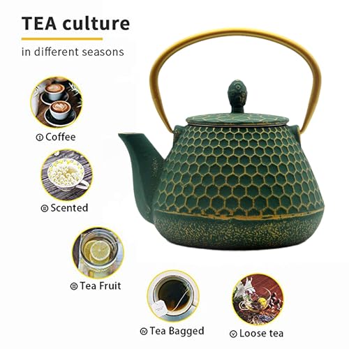 Cast Iron Teapot and Tea Cups Set