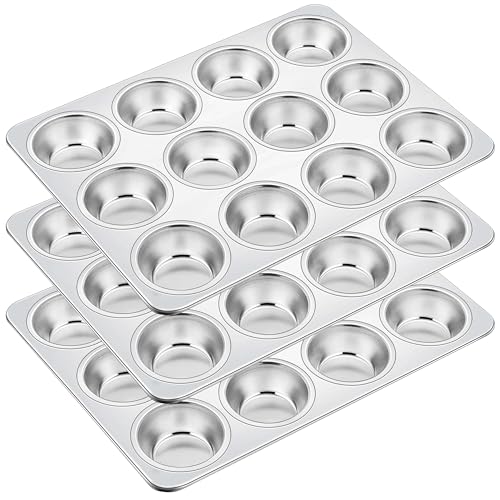 Stainless Steel Muffin Cupcake Pans 12