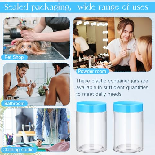4 Pcs Plastic Jars Wide Mouth with Lids (4 Count)