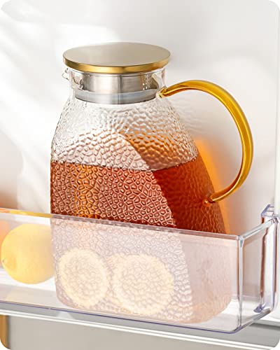 Water Pitcher Glass Jug With Lid and Spout