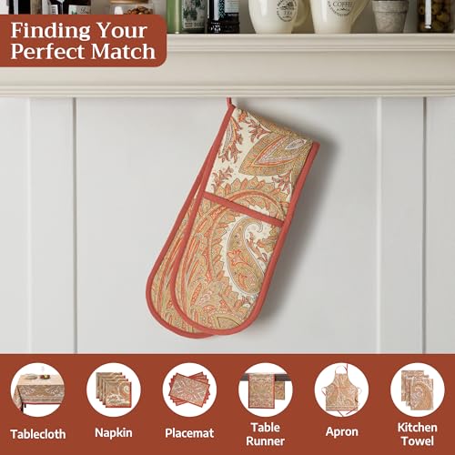 Double Oven Mitts 100% Cotton Double Oven Glove