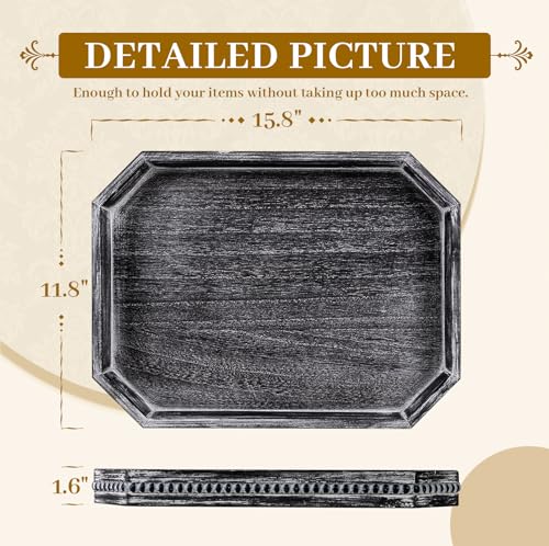 Octagonal Wood Serving Tray